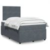 vidaXL Posteľn&yacute; r&aacute;m boxspring s matracom tmavosiv&yacute; 90x190 cm zamat