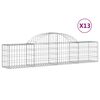 vidaXL Obl&uacute;kov&yacute; gabionov&yacute; k&ocirc;&scaron; 13 ks 200x30x40/60 cm pozinkovan&eacute; železo