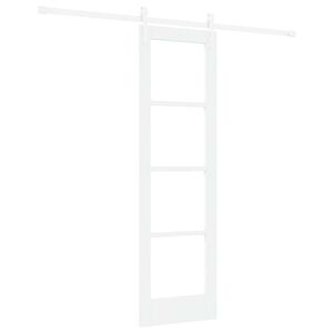 vidaXL Posuvn&eacute; dvere 61 x 198,5 cm Mas&iacute;vne borovicov&eacute; drevo a sklo