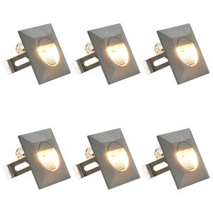 vidaXL Vonkaj&scaron;ie n&aacute;stenn&eacute; LED svetl&aacute; 6 ks, 2 W, strieborn&eacute;, &scaron;tvorcov&eacute;