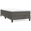 vidaXL Posteľn&yacute; r&aacute;m s boxspringom tmavosiv&aacute; 100x200 cm zamat