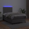 vidaXL Boxspring posteľ s matracom a LED, siv&aacute; 120x190 cm, umel&aacute; koža