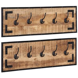 vidaXL Ve&scaron;iaky na kab&aacute;ty 2 ks 80x8x25 cm, surov&yacute; mangov&yacute; mas&iacute;v