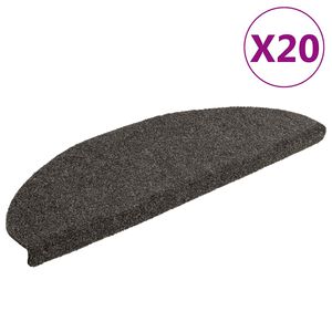 vidaXL Schodov&eacute; rohože, samolepiace, 20 ks, 65x21x4 cm, antracitov&eacute;, polkruhov&eacute;, veľk&eacute;