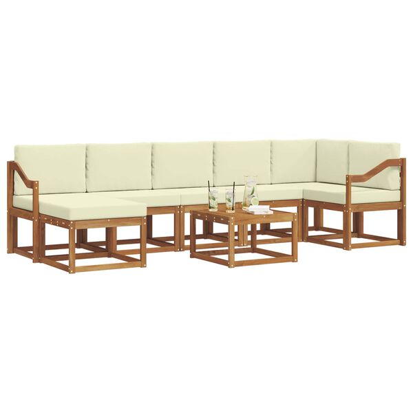 vidaXL Z&aacute;hradn&aacute; s&uacute;prava gaučov s vank&uacute;&scaron;om 8 pcs Pr&iacute;rodn&aacute; a kr&eacute;mov&aacute;