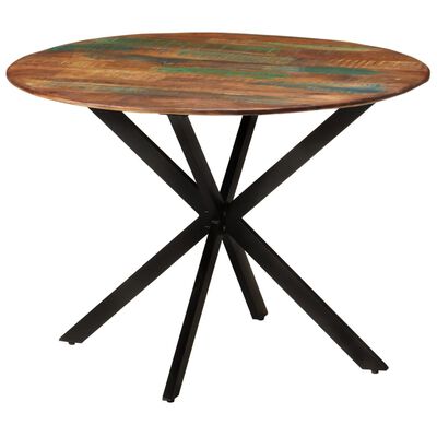 vidaXL Jedálenský stôl Ø110x78 masívne recyklované drevo a oceľ