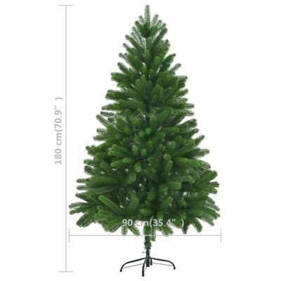vidaXL Osvetlený umelý vianočný stromček 180 cm, zelený