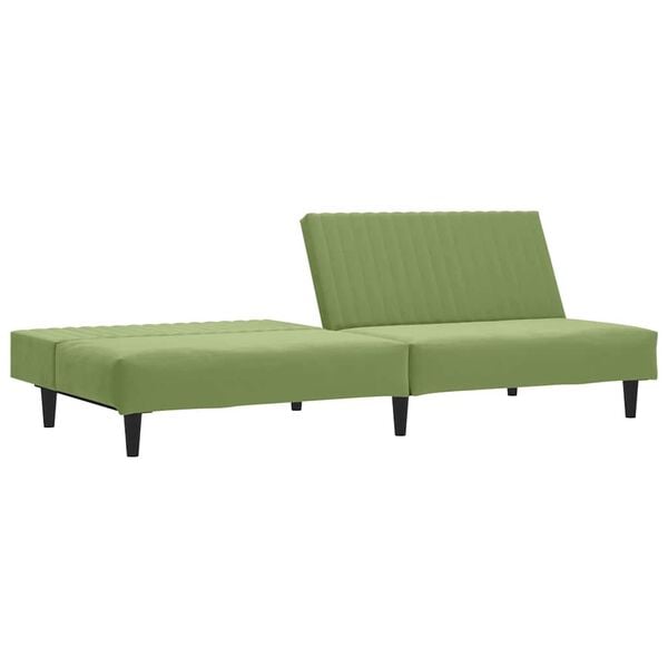 vidaXL 2-miestna rozkladacia pohovka, svetlozelená, zamat