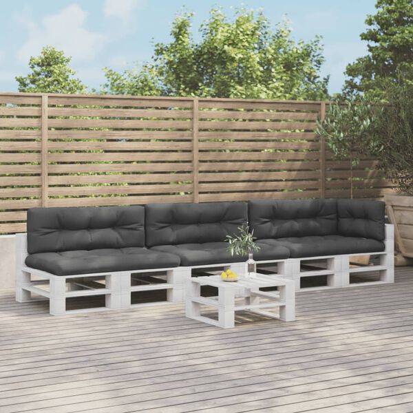 vidaXL Podložky na paletov&uacute; sedačku 7 ks antracitov&eacute; l&aacute;tka