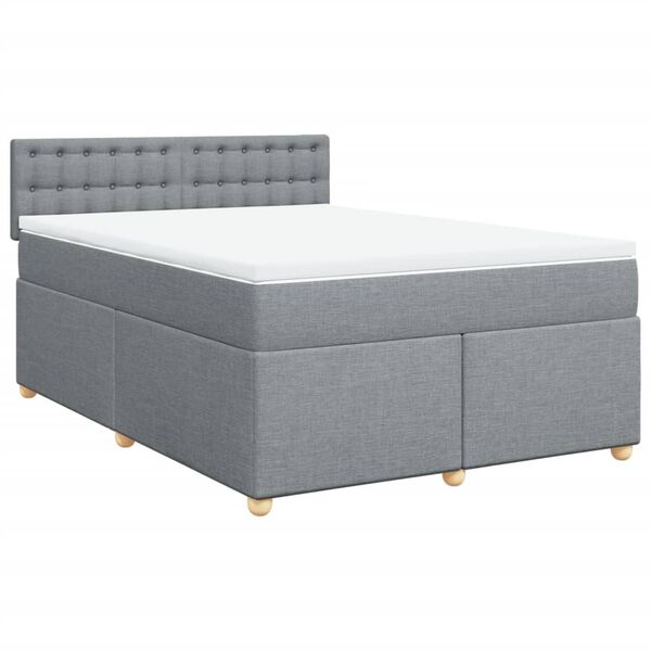 vidaXL Boxspring posteľ s matracom bledosiv&yacute; 140x190 cm l&aacute;tka