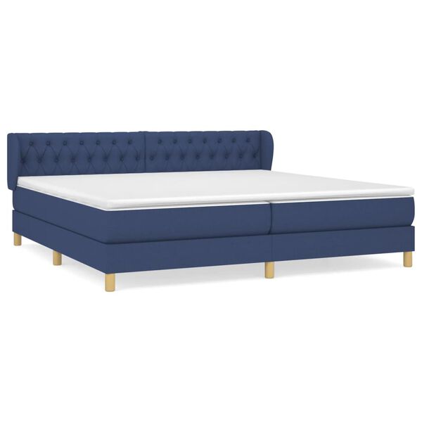 vidaXL Boxspring posteľ s matracom modr&aacute; 200x200 cm l&aacute;tka