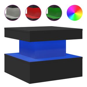 vidaXL Konferenčn&yacute; stol&iacute;k s LED svetlami čierny 50x50x40 cm