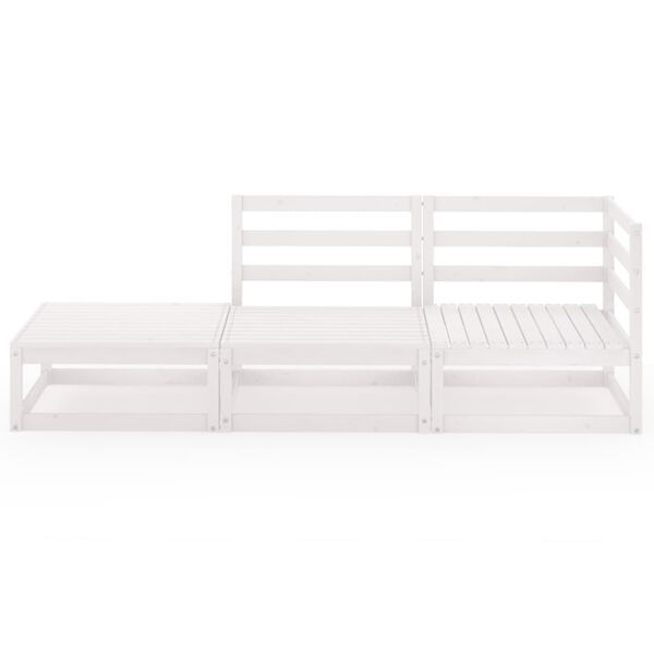 vidaXL 3-dielna z&aacute;hradn&aacute; sedacia s&uacute;prava biela mas&iacute;vna borovica