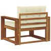 vidaXL Z&aacute;hradn&aacute; stredn&aacute; sedačka Pevn&eacute; ak&aacute;ciov&eacute; drevo Pr&iacute;rodn&aacute;