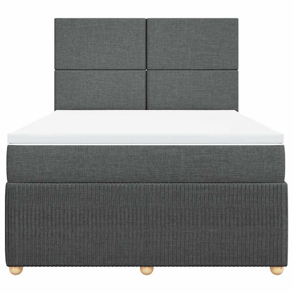 vidaXL Boxspring posteľ s matracom tmavosiv&aacute; 160x200 cm l&aacute;tka