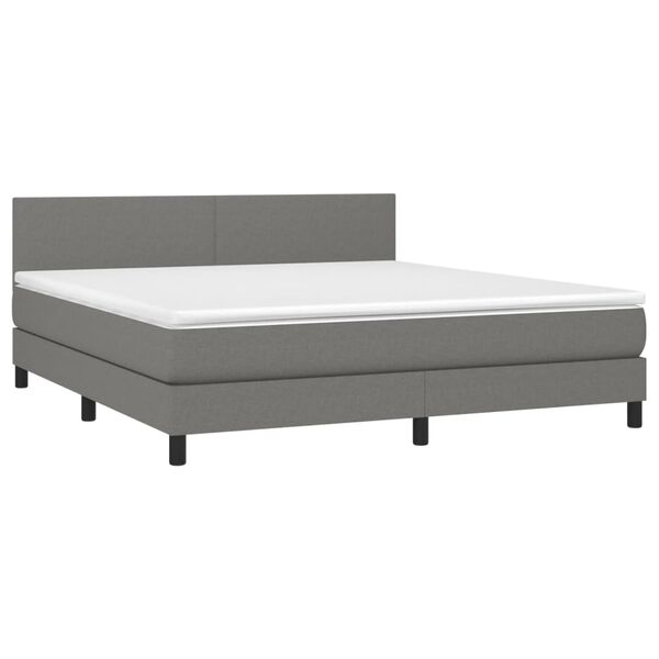 vidaXL Boxspring posteľ s matracom tmavosiv&aacute; 180x200 cm l&aacute;tka