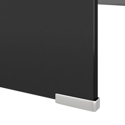 vidaXL TV stojan/stojan pod monitor zo skla, čierny, 120x30x13 cm