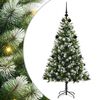 vidaXL Umel&yacute; vianočn&yacute; stromček s umel&yacute;m snehom 150 LED Tepl&aacute; biela