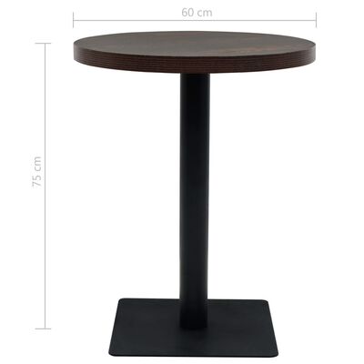 vidaXL Bistro stolík, MDF a oceľ, okrúhly, 60x75 cm, tmavý popolový