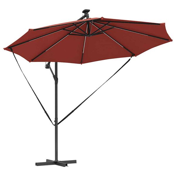 vidaXL Kantileverový banánový parasol Tehlová 294 x 294 x 248 cm