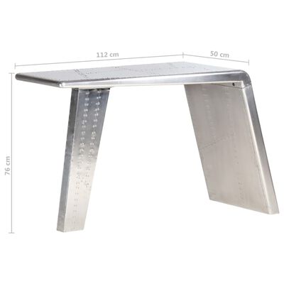 vidaXL Letecký stôl strieborný 112x50x76 cm kovový