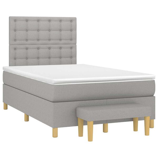 vidaXL Boxspring posteľ s matracom bledosiv&aacute; 120x190 cm l&aacute;tka