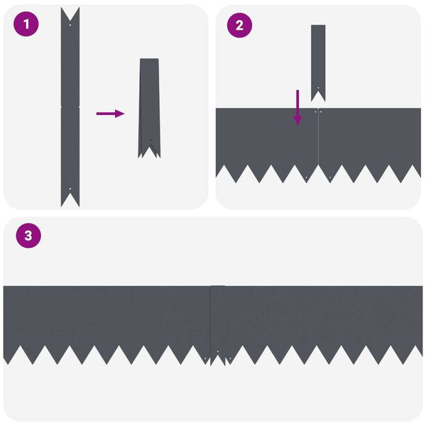 vidaXL Obrubník trávnika 50 pcs Antracit 100 x 0.05 x 20 cm