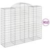 vidaXL Obl&uacute;kov&eacute; gabi&oacute;nov&eacute; ko&scaron;e 12 ks 200x50x160/180 pozinkovan&eacute; železo