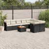 vidaXL 10-dielna záhradná sedacia súprava s vankúšmi polyratan čierna