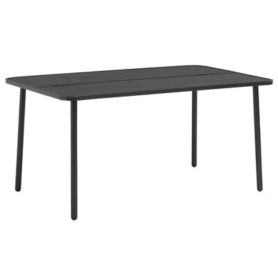 vidaXL Záhradný stôl, tmavosivý 150x90x72 cm, oceľ