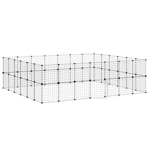 VidaXL 52-panelov&aacute; klietka pre dom&aacute;ce zvierat&aacute; čierna 35x35 cm oceľ