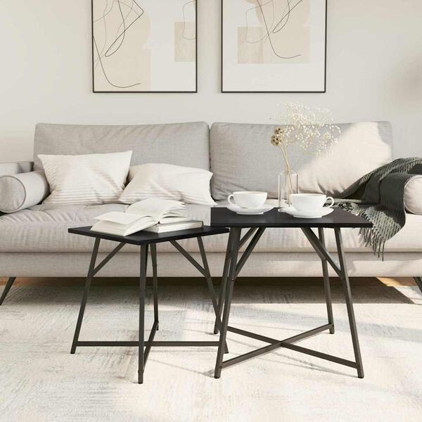 vidaXL Sada príručných stolíkov 2 pcs Čierny dub