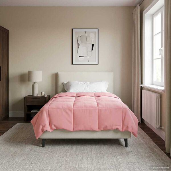 vidaXL Prikr&yacute;vka na cel&yacute; rok &Scaron;nurovan&yacute; Ružov&aacute; 140 x 220 cm Mikrovl&aacute;kno