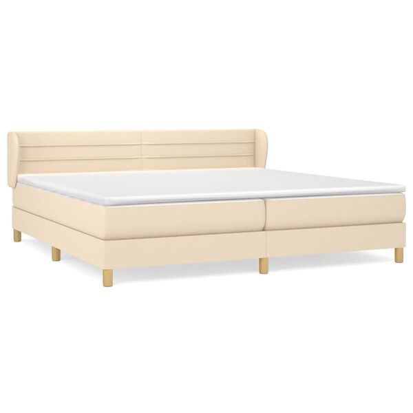 vidaXL Boxspring posteľ s matracom kr&eacute;mov&aacute; 200x200 cm l&aacute;tka