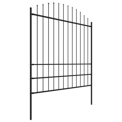 vidaXL Záhradný plot s hrotmi, oceľ (1,75-2)x1,7 m, čierny