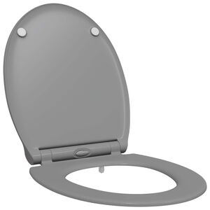 vidaXL WC sedadlo Siv&aacute; 45,5 x 37,5 x 3,8 cm Duroplast