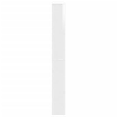 vidaXL Botník so zrkadlom 4-poschodový vysoký lesk biely 63x17x134 cm
