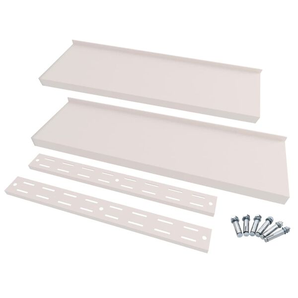 vidaXL Nástenné regály s 2 policami 2 ks nehrdzavejúca oceľ 240x30 cm