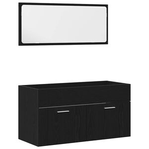 vidaXL Set kúpeľňového nábytku 2 pcs Čierny dub 90 x 38.5 x 46 cm