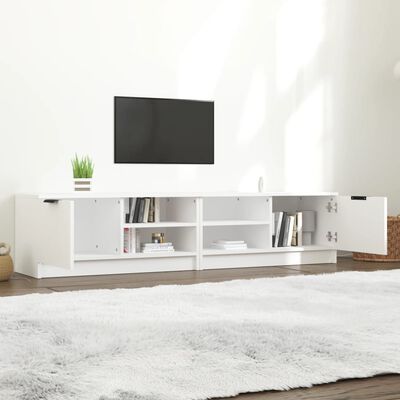 vidaXL TV stolíky 2 ks biele 80x35x36,5 cm spracované drevo