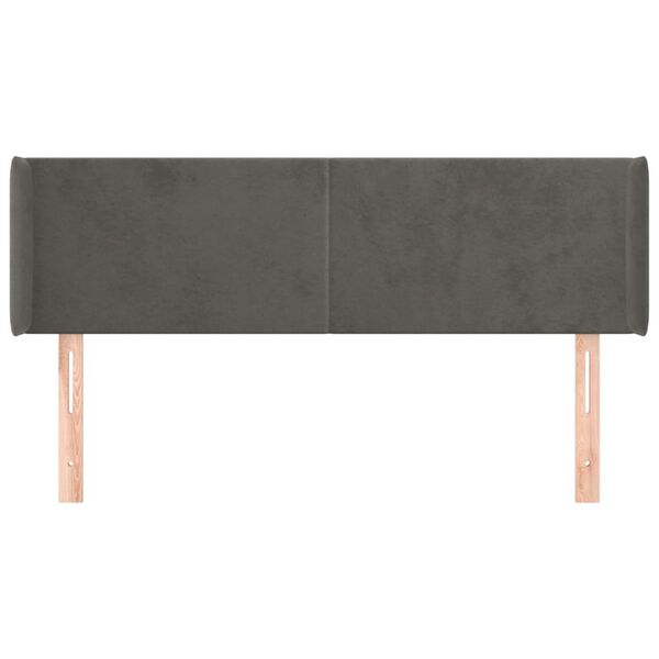 vidaXL Čelo postele so záhybmi tmavosivé 147x16x78/88 cm zamat