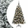 vidaXL Umel&yacute; vianočn&yacute; stromček s guľami 240 cm 300 LED Tepl&aacute; biela