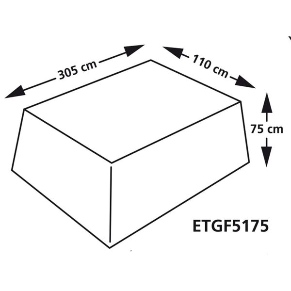 Eurotrail Ochrann&yacute; kryt na z&aacute;hradn&yacute; st&ocirc;l 305x110x75 cm siv&yacute;