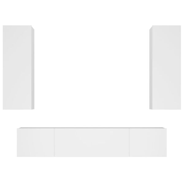 vidaXL 4-dielna súprava TV skriniek biela spracované drevo