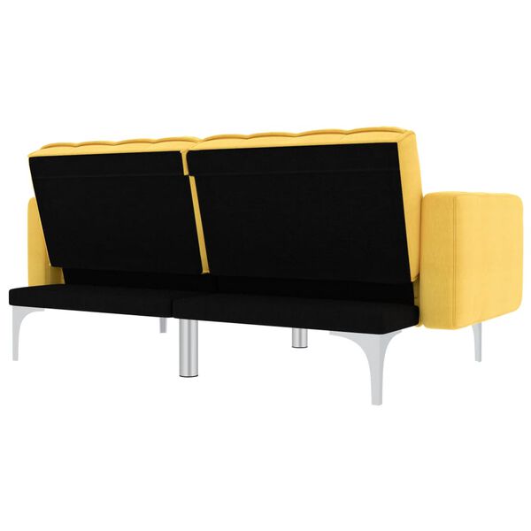 vidaXL Rozkladacia pohovka žltá látková