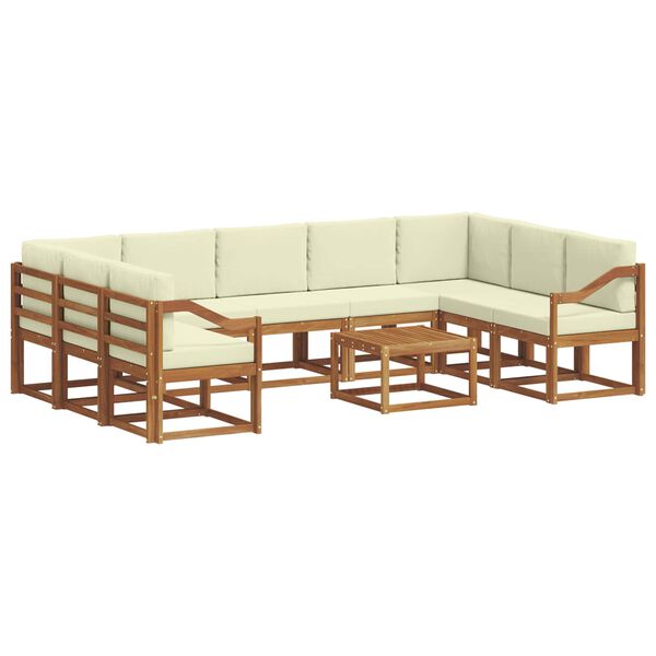 vidaXL Z&aacute;hradn&aacute; s&uacute;prava gaučov s vank&uacute;&scaron;om 10 pcs Pr&iacute;rodn&aacute; a kr&eacute;mov&aacute;