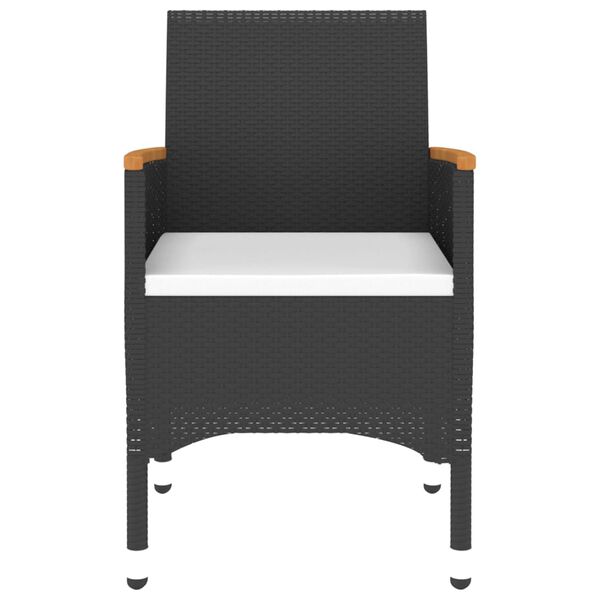 vidaXL 5-dielna z&aacute;hradn&aacute; jed&aacute;lensk&aacute; s&uacute;prava polyratan a sklo čierna