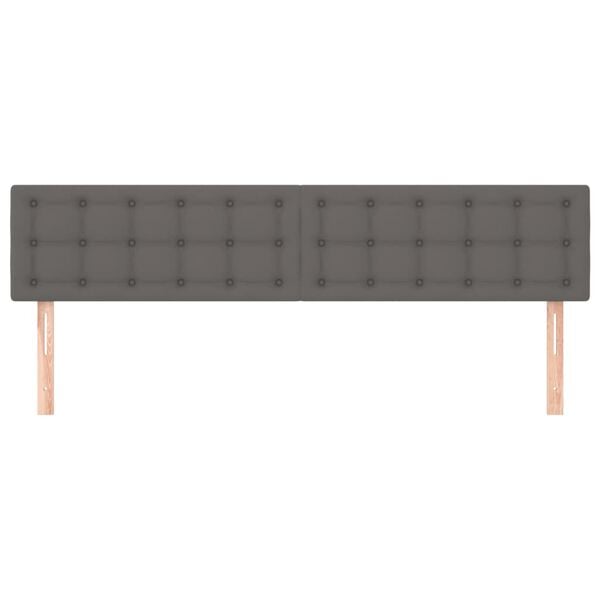 vidaXL Čel&aacute; postel&iacute; siv&eacute; 200x5x78/88 cm umel&aacute; koža