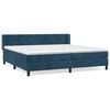 vidaXL Posteľn&yacute; r&aacute;m boxsping s matracom tmavomodr&yacute; 200x200 cm zamat