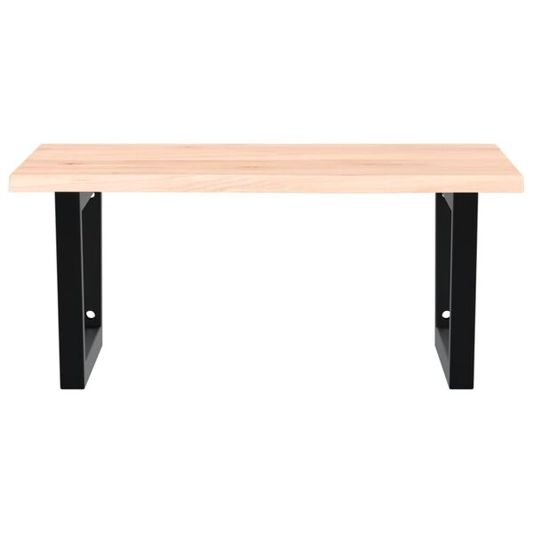 vidaXL Polica pod um&yacute;vadlo, n&aacute;stenn&aacute;, oceľ a dubov&yacute; mas&iacute;v